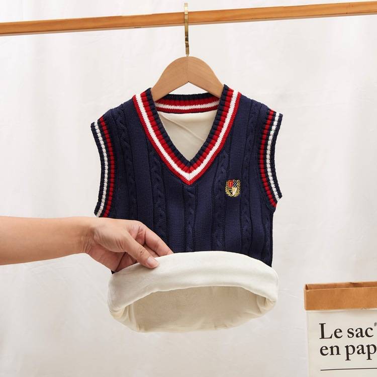 The velvet vest hides blue